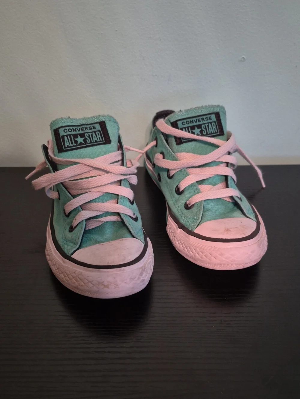Converse Kids Low-Top Sneakers in Mint Green and White